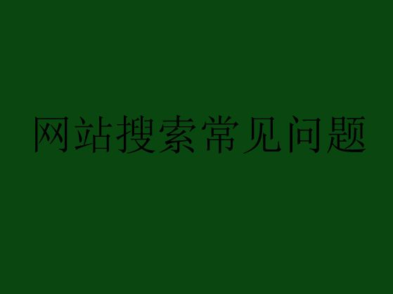 網(wǎng)站搜索優(yōu)化中常見的問題